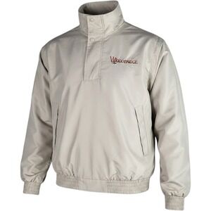 Mens Medium Beige Tan Golf Jacket Windshirt Windbreaker Tres Bien